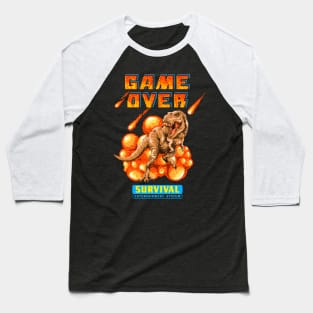 8-Bit Game Over Dinosaur Baseball T-Shirt